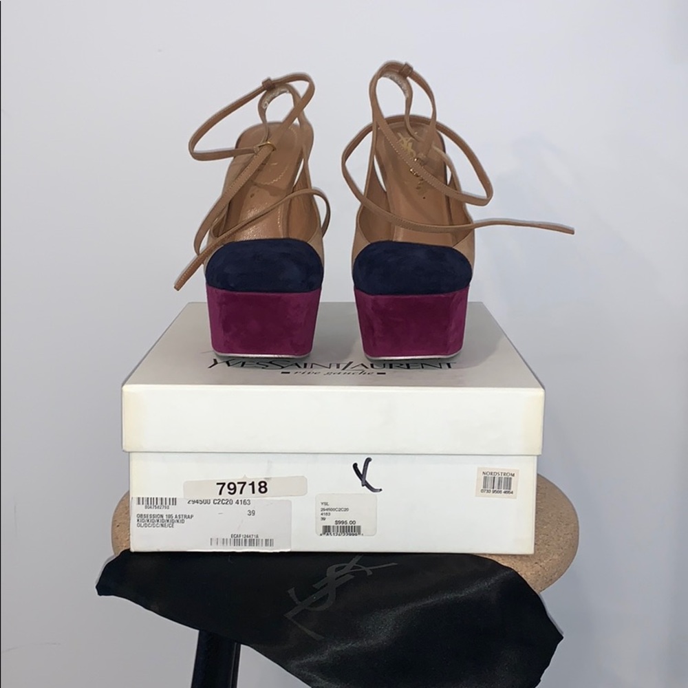 YSL Color Block Suede Heel